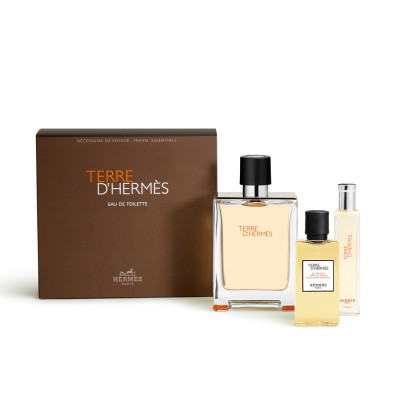 떼르 데르메스(Terre d’Hermès) 세트, 오 드 뚜왈렛 100 ml + 15 ml + 40 ml